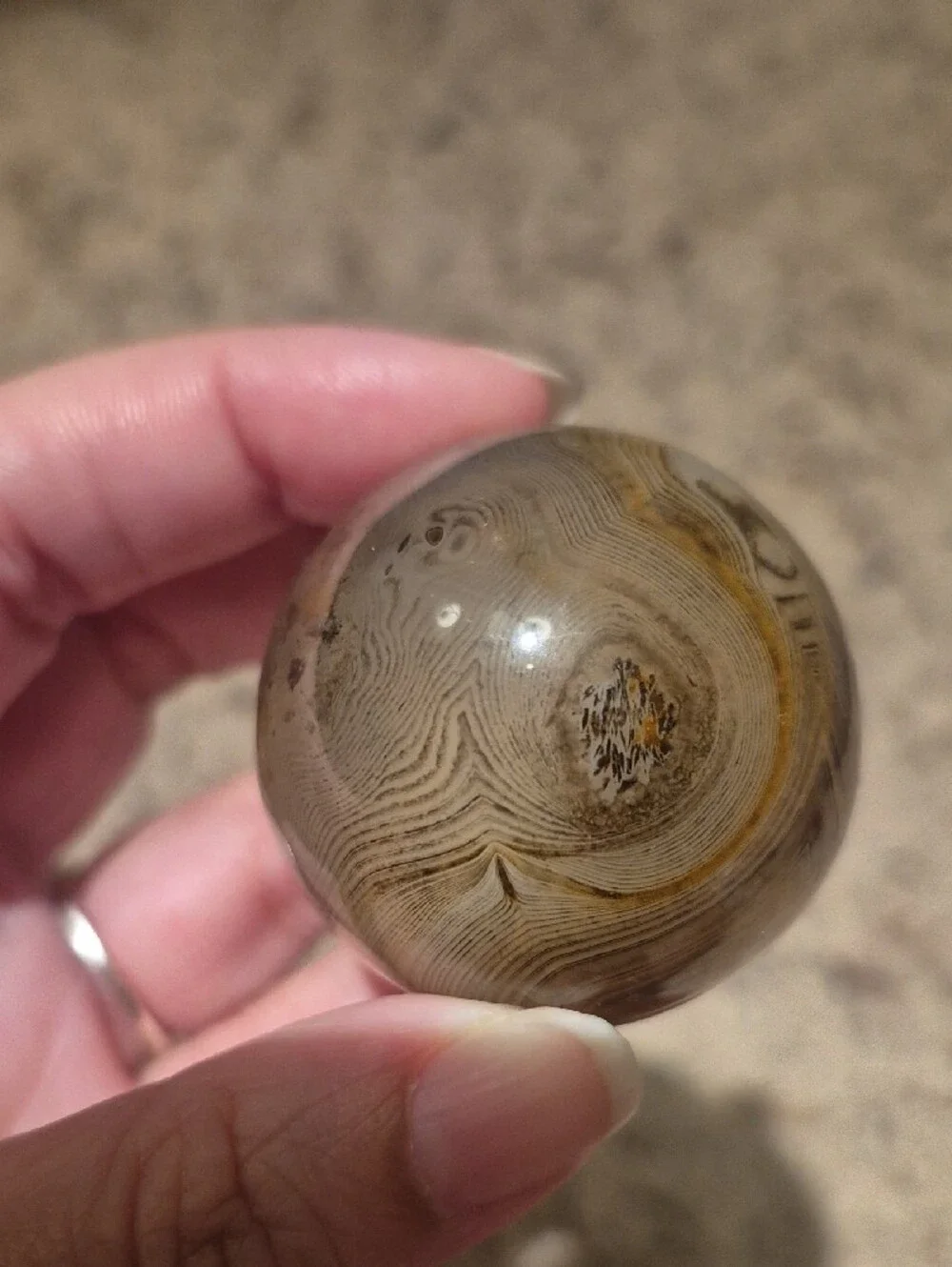 Silk Banded Agate Sardonyx Spheres in Brown and Tan - Set of 2